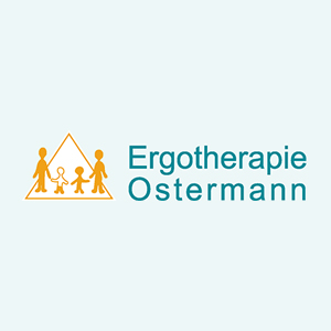 Logo der Ergotherapie Ostermann mit stilisierten Figuren und einem Dreieck.