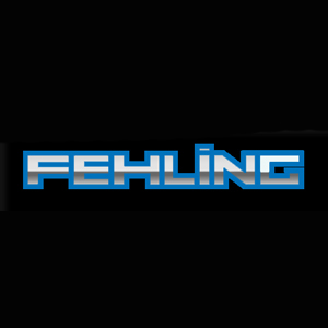 Logo mit dem Schriftzug 'FEHLING' in blauer und silberner Schrift auf schwarzem Hintergrund.