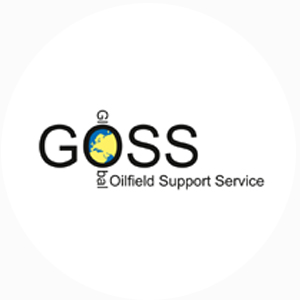 Logo von GOSS Oilfield Support Service mit einem Globus und dem Schriftzug GOSS.
