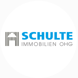 Logo von Schulte Immobilien OHG mit stilisiertem Haus und Schriftzug.