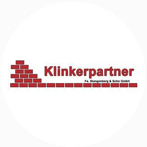 Logo von Klinkerpartner mit rotem Ziegelmuster und Schriftzug.