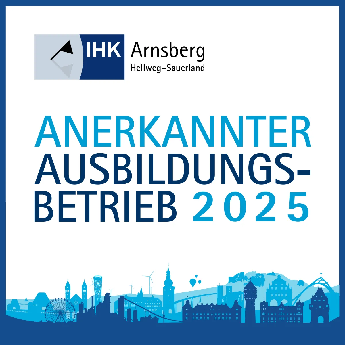 Siegel von IHK Arnsberg, Anerkannter Ausbildungsbetrieb 2025