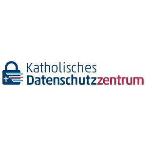 Logo des Katholischen Datenschutzzentrums mit einem Schloss-Symbol und dem Schriftzug in blauer und roter Schrift.